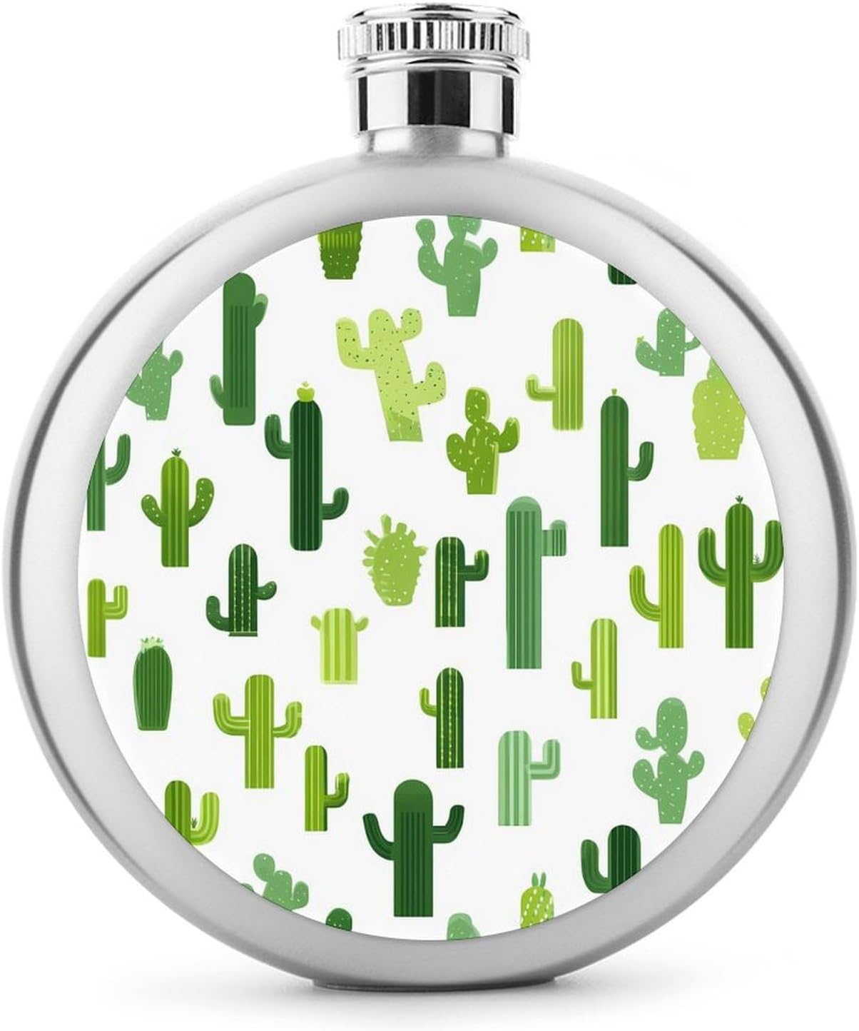 Cartoon Cactus Round Flasks for Liquor Leak Proof 5oz