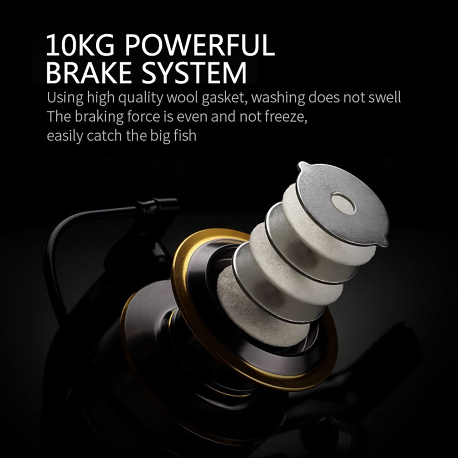 Carretes de Pesca Carrete de Pesca HB500-7000 Full Metal Spool Spinning Rueda Spool 8kg Más Grande Trolling Reel Carrete de Pesca Carrete de Agua Salada