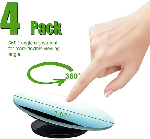 Miniatura 2 de WSSROGY 4 piezas de espejo de punto ciego para automóvil, sin marco, de vidrio HD, espejo convexo con gran angular ajustable para automóvil,