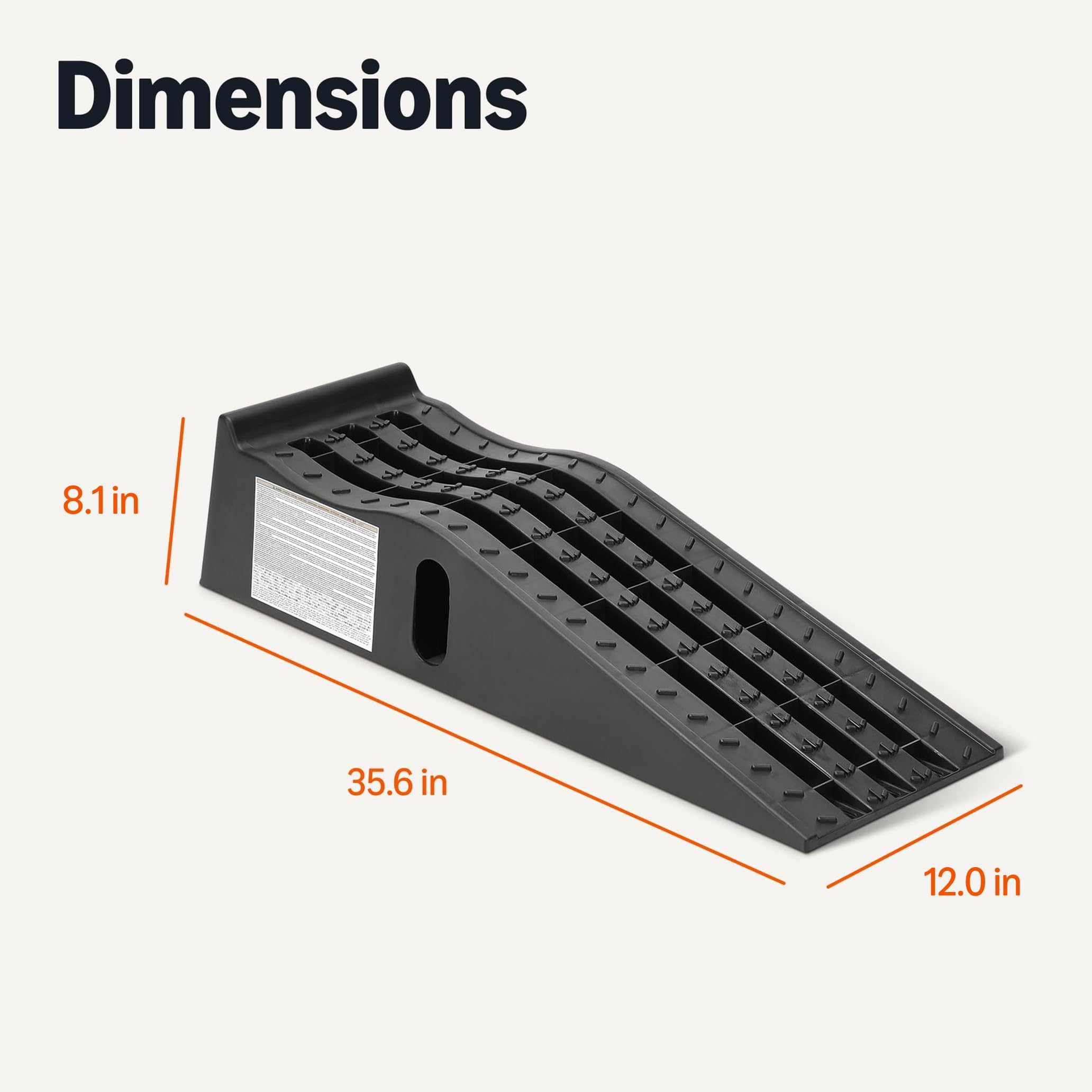 Amazon Basics Rampes de Chargement Auto Plastique Résistant, Capacité de Charge 2948kg par Paire (1474kg Chacune), Base Caoutchouc Antidérapant, Surface Texturée, Lot de 2, Noir