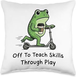 Off to Teach Skills Through Play Throw Pillow