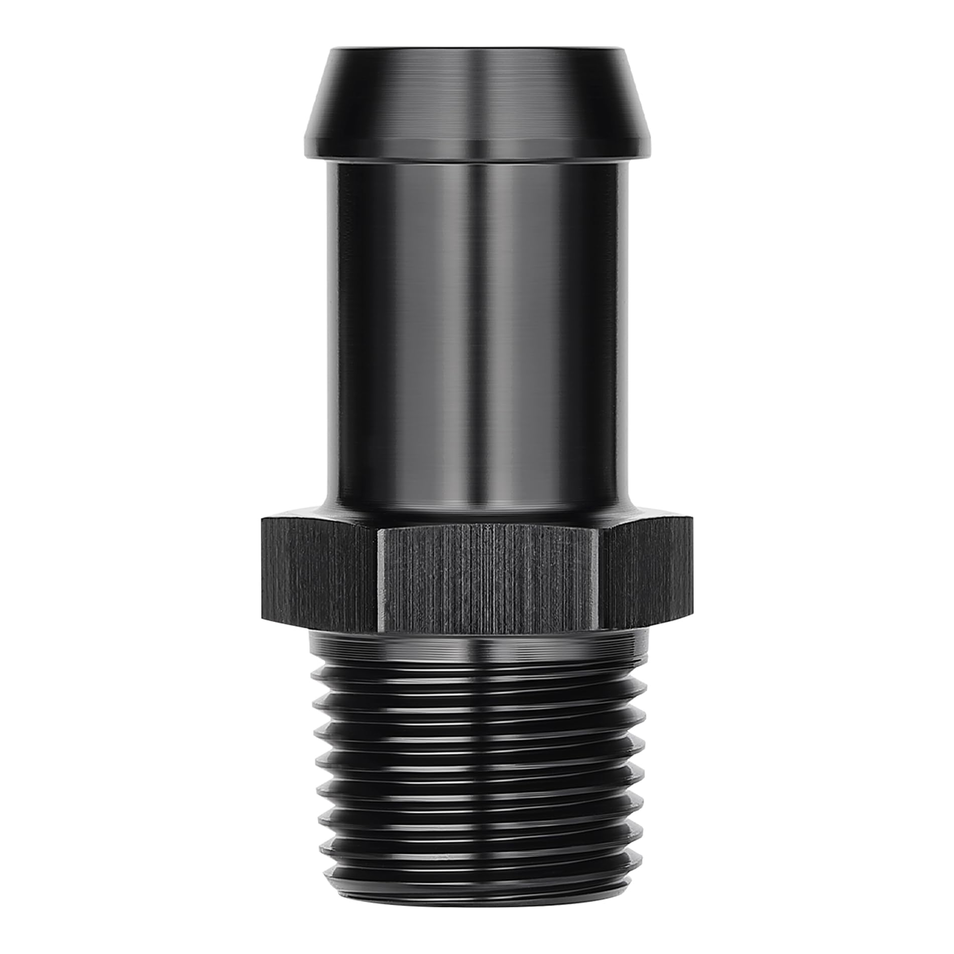 EVIL ENERGY 1/2" NPT Male to 3/4" Barb Fitting Adapter Straight Aluminum Black