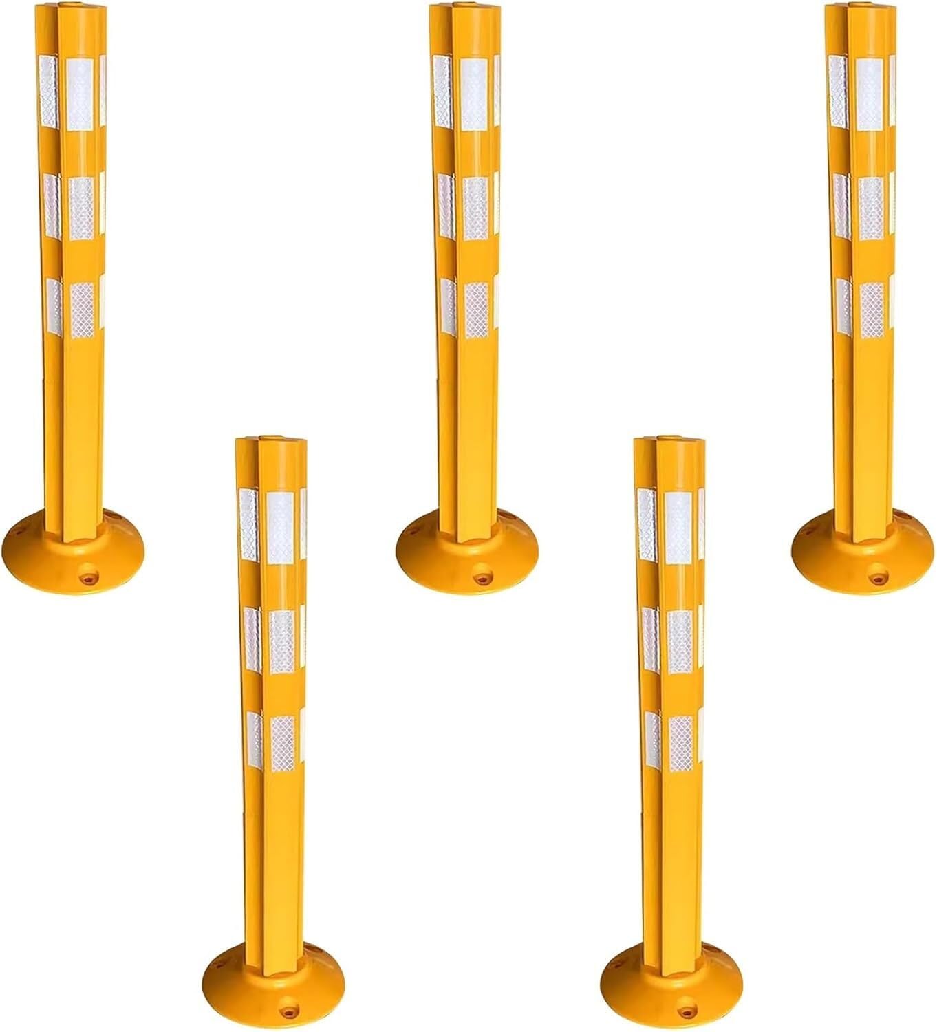 Traffic Cone Construction Cone 2 4 5 10 12 24 Pack Portable Traffic Delineator Post Cones, Driveway/Garage/Walkway Reflective Warning Post, Floor Mount Parking Barri,Pack of 5-High-80cm/31.5in