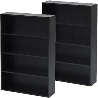 YAMAZEN CMCR-9060DBR 2-Piece Set Cartoon Perfect Bookshelf Slim Thin Color Box 4-Tier Width 60 Dark Brown