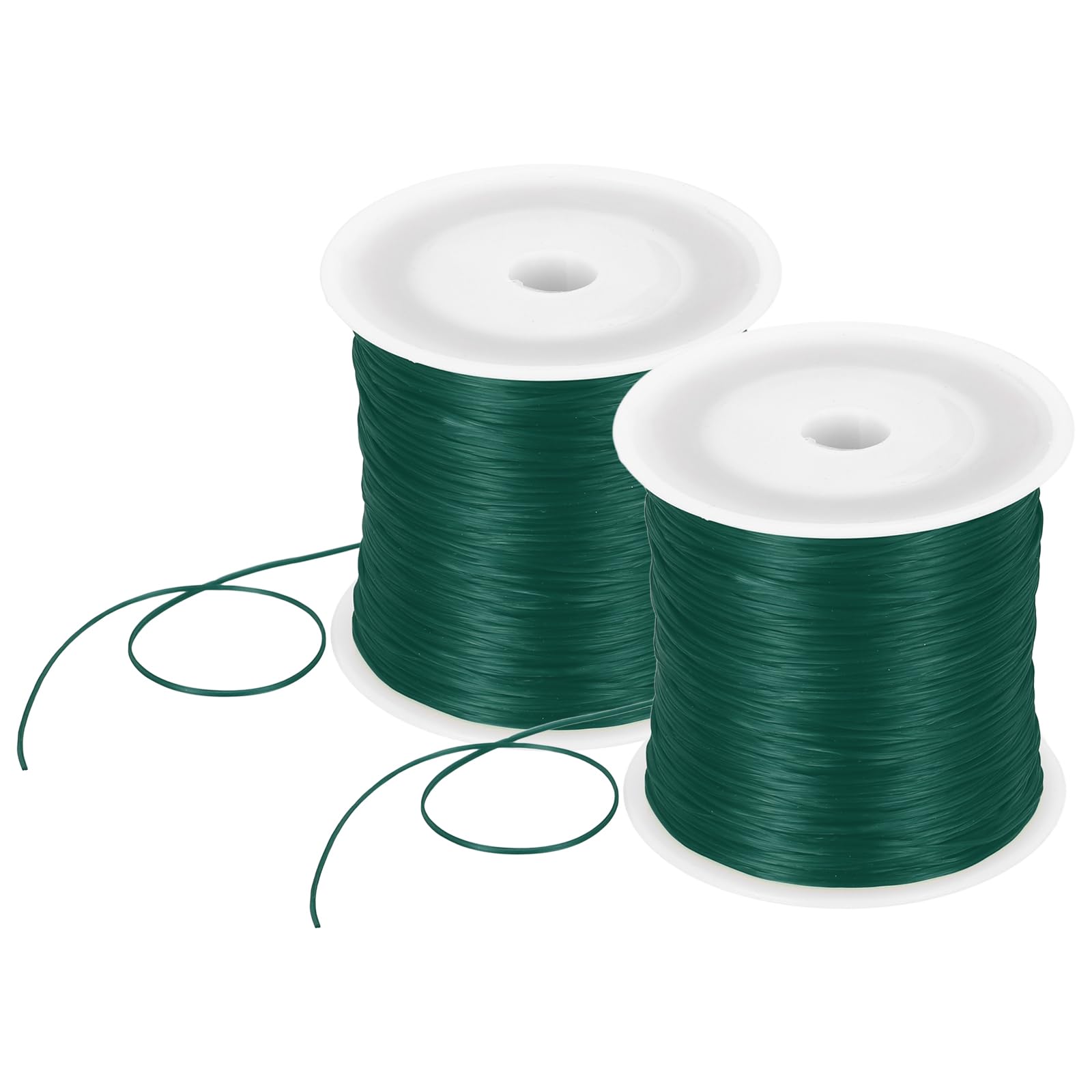 DMiotech 2 Rolls Elastic String for Bracelets, 0.8mm Stretch Bead Cord for Jewelry Making, Necklaces and Bracelet Making Green, 120m