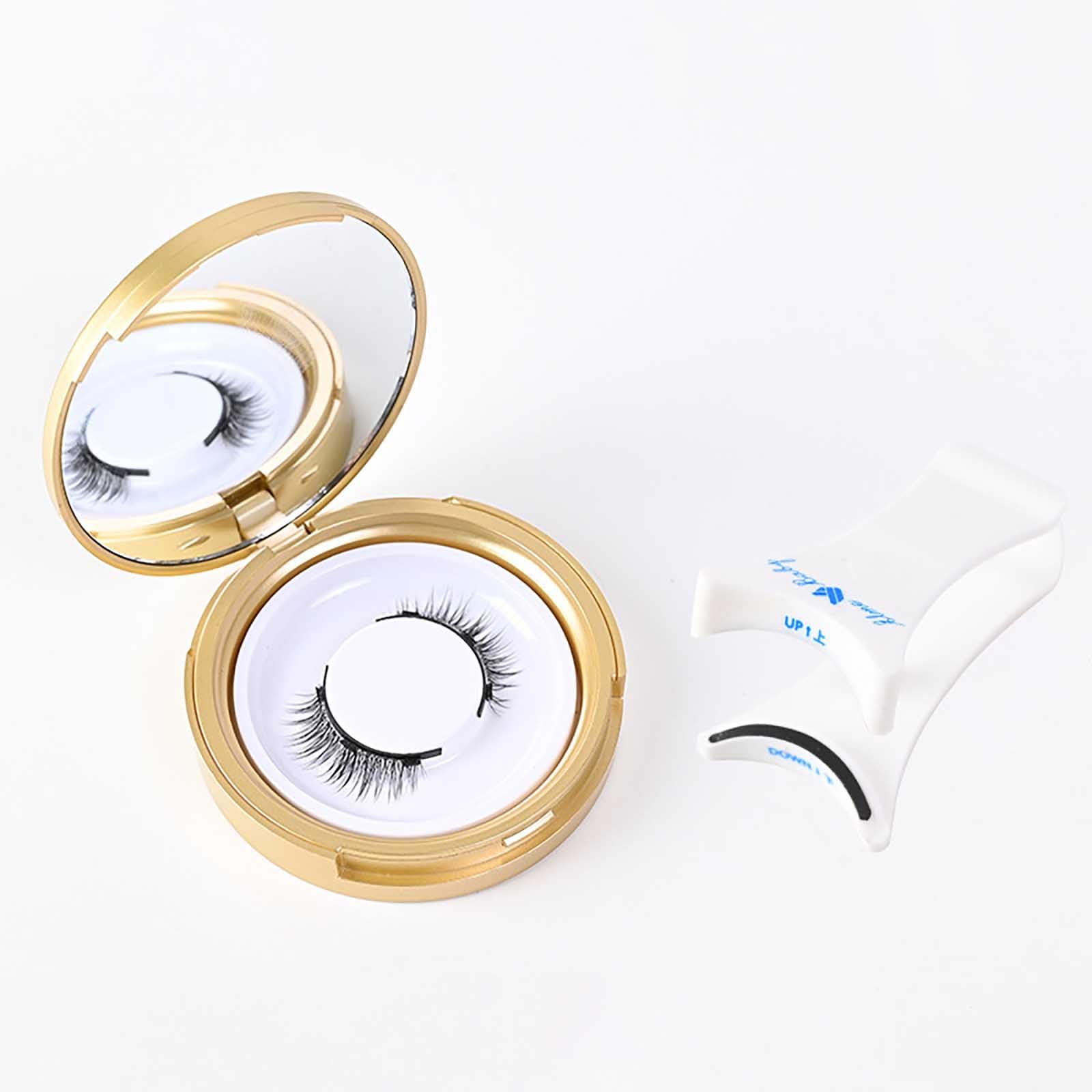 Tazweeq Magnetic Eyelashes, Natural Looking Magnetic Eyelashes, Reusable Eyelashes, No Glue or Eyeliner Needed (White Eyelash Curler Included)