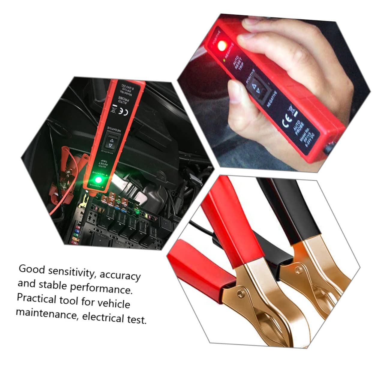 Probador Automotriz con Pinzas y Negativas Tester Eléctrico Continuidad Polaridad y Diagnóstico Sistemas Vehículo Cable Pies para y Pruebas Rápidas