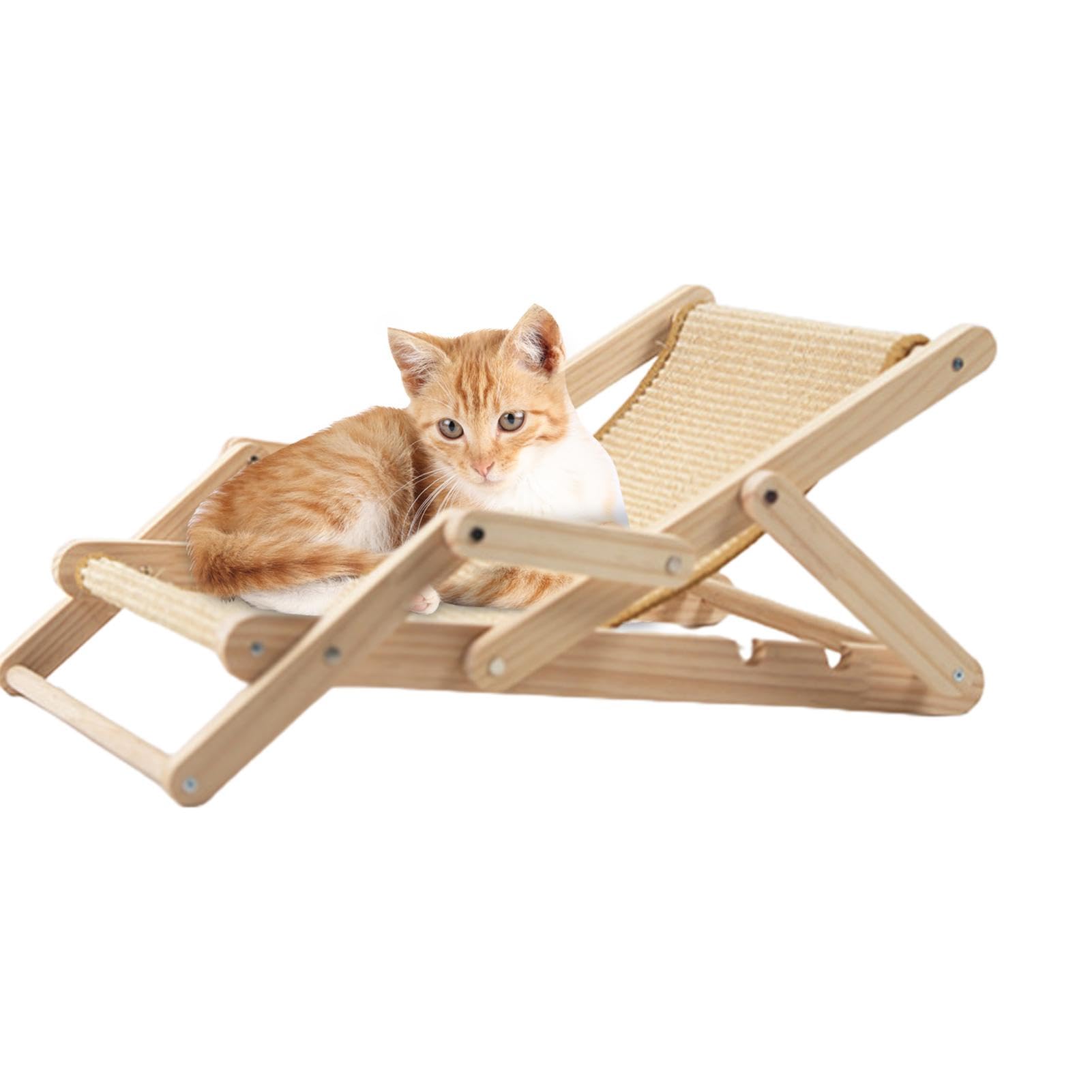 Chaise de lit en sisal pour chat | Lit surélevé pour chat | Chaise de plage en sisal | Chaise de salon en sisal | Chaise hamac amovible pour animaux domestiques | Chaise griffoir réglable pour chats