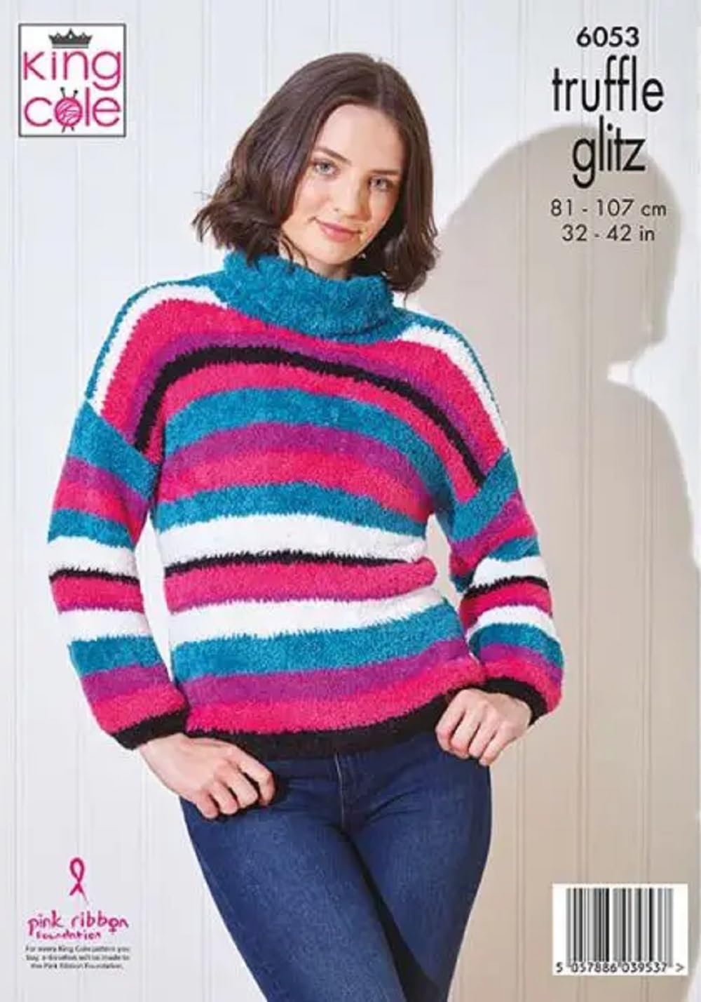 Knitting Pattern Sweater & Cardigan King Cole Truffle Glitz DK - 6053