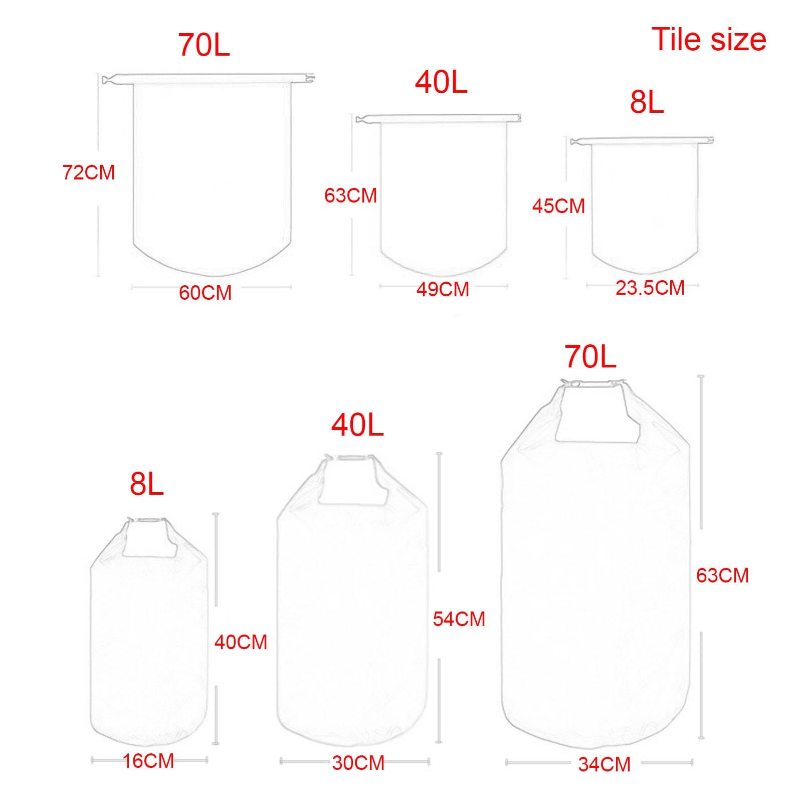 Milageto 3 Pièces Sacs Étanches Sac de Rangement Flottant Pochette Imperméable Fermeture Enroulable Polyestère pour Activités Nautiques Randonnée