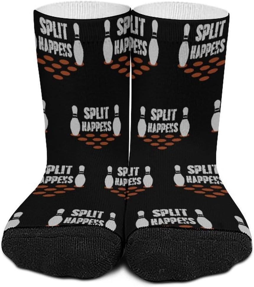 Split Happens Bowling Knee High Socks Athletic Long Stockings Sport Casual Crew Tube Sock Boot