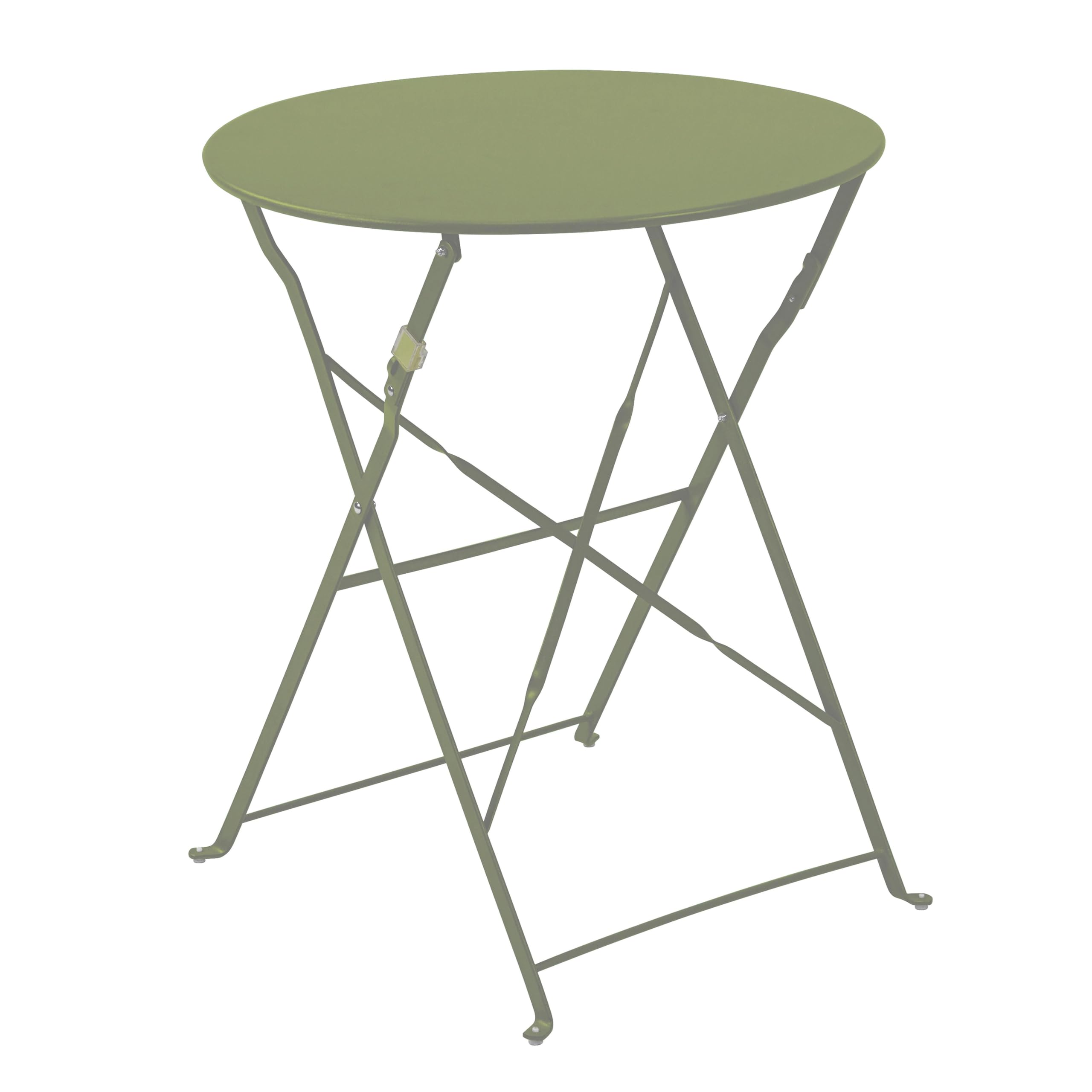 Oviala Table de terrasse Ronde Pliante et 2 chaises Pliantes Vert Tilleul