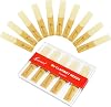 Bb Clarinet Reeds - 10 Pack, Strength 1.5 with Plastic Box, Thinner Tip & Unfiled Cut for Easy Play
