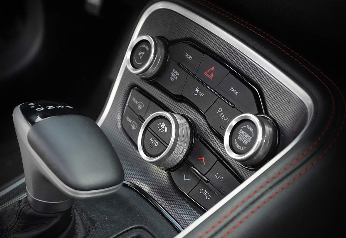 Silver Decal Trim Rings for Dodge Challenger 2015-2020 2021 2022 2023 Button Knob Cover Volume Radio Scratch Proof Car Interior Styling