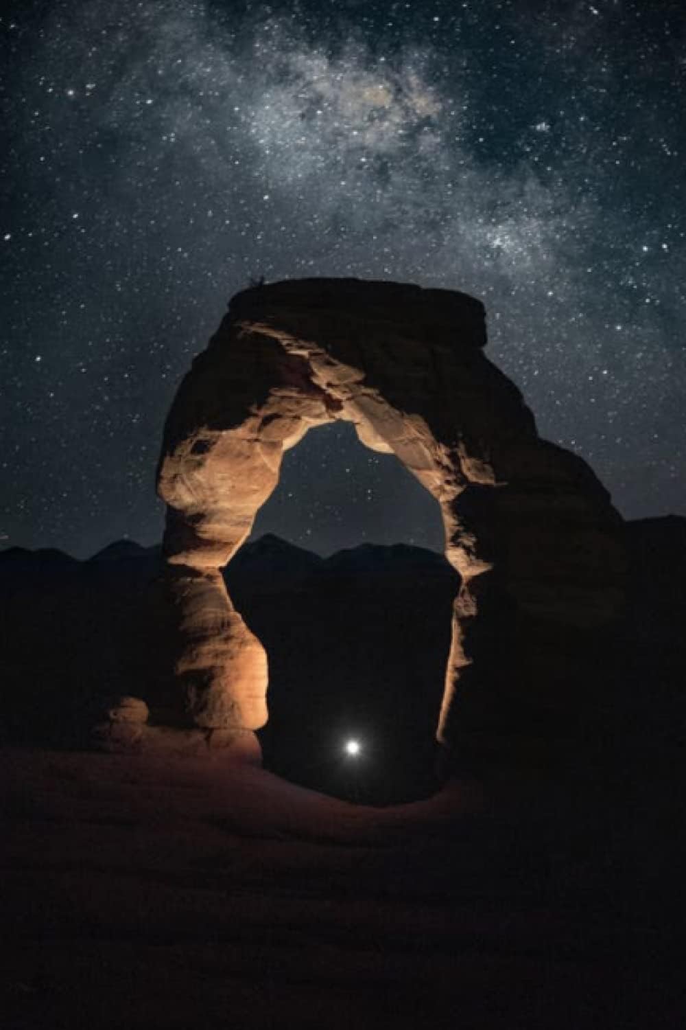 Delicate Arch at Night Journal, Arch under Starry Night Journal, Delicate Arch and Starry Galaxy Notebook, Diary, 120 Lined Pages