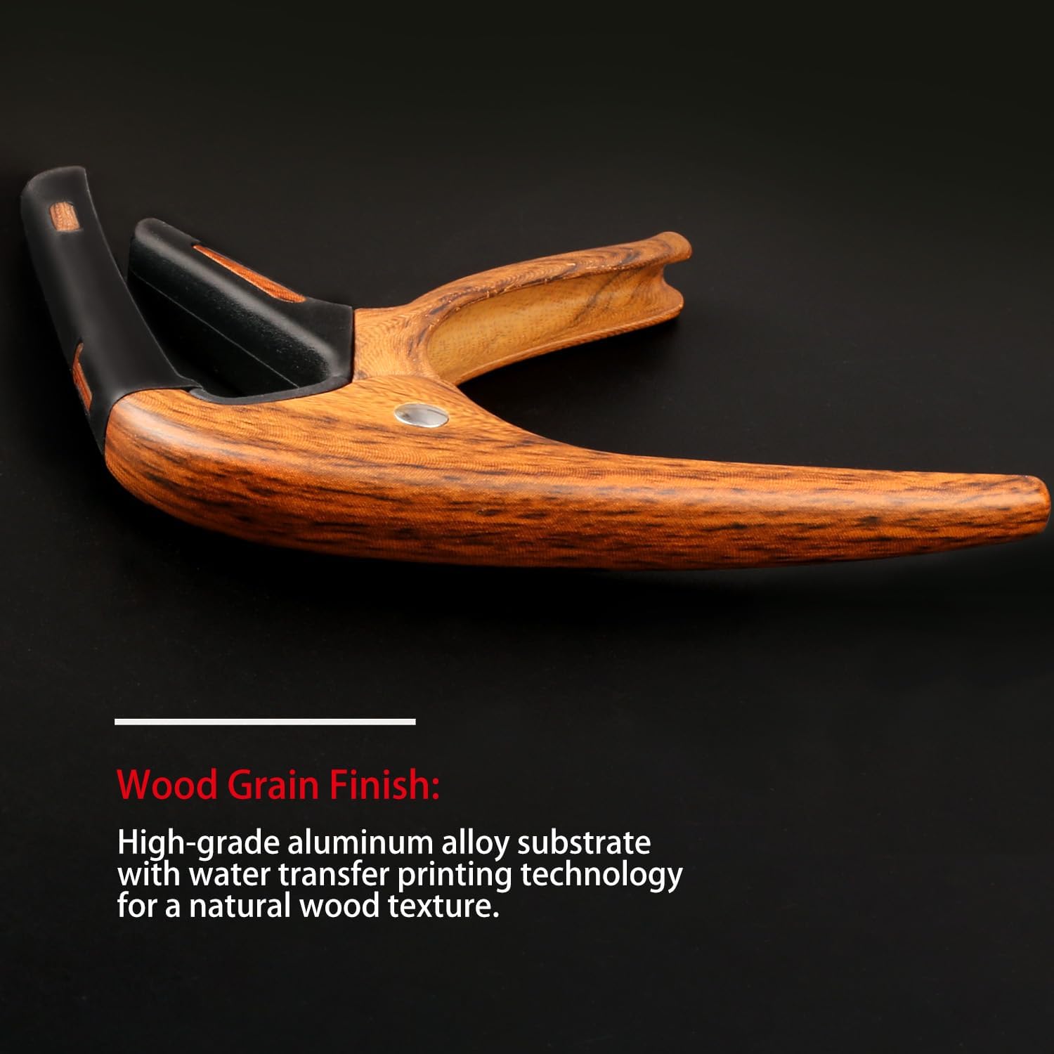 Guitar Capo for Acoustic and Electric Guitars 2 Packs Capo 6-String Acoustic Capo guitar accessories (Black-Wood Grain)