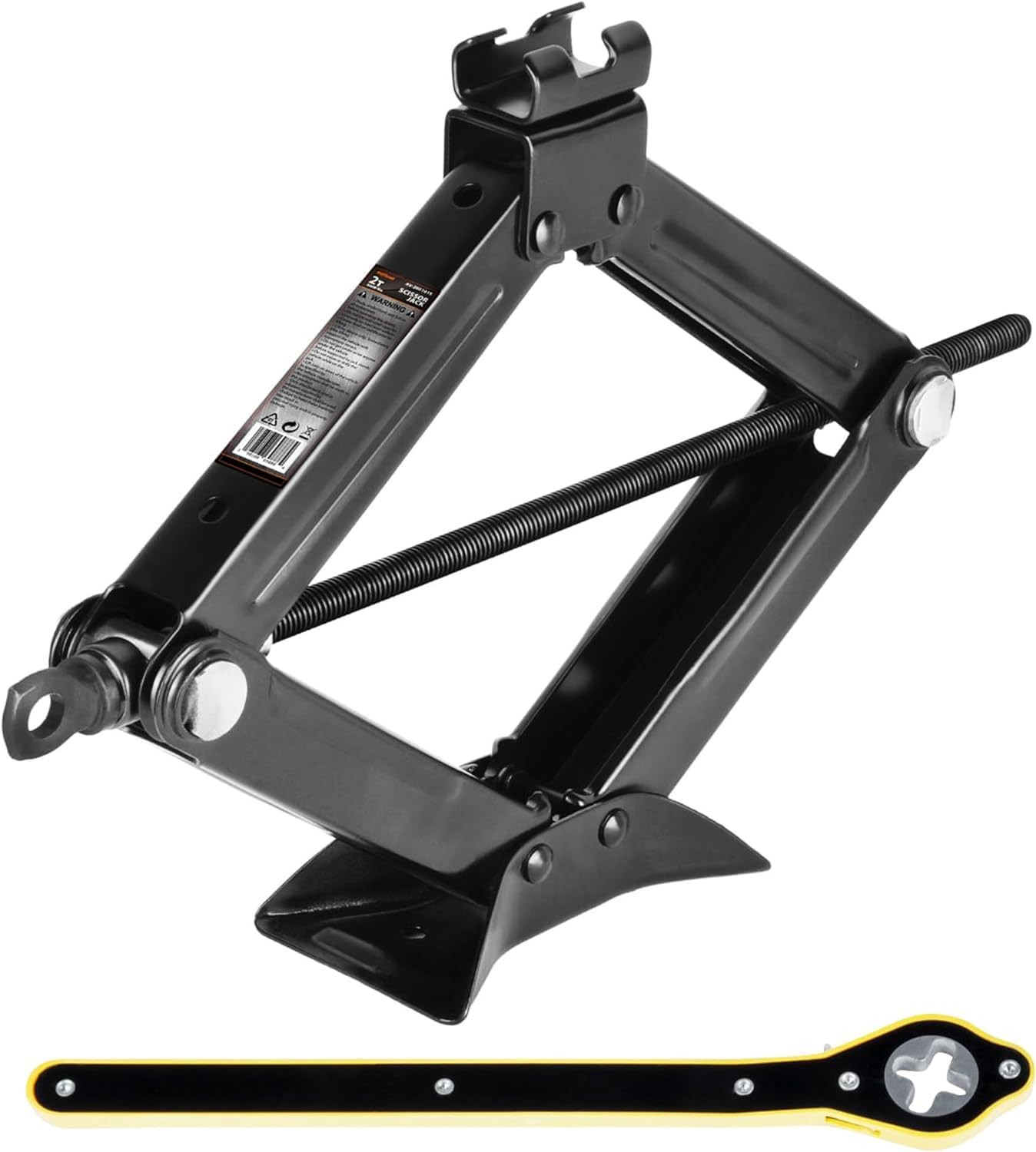 AV Steel Scissor Jack for Car 2 Ton 4,409 lbs Capacity - Compact Lift Jack for Auto with Extended Ratcheting Handle, Portable Scissor Car Jack Kit for Cars, SUV, MPV, Sedans