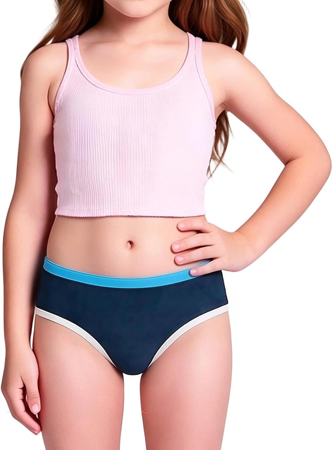 Swim Bikini Bottom for Girls Kids Colorblock Swimsuit Briefs Quick Dry Breathable Soft Swimwear Panties for Beach