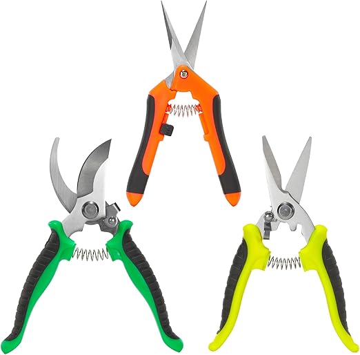 Garden Pruning Shears 3 Pack Gardening Shears Garden Scissors Stainless Steel Garden Shears Pruning Scissors Garden Clippers Pruning Shears for Gardening Garden Tools