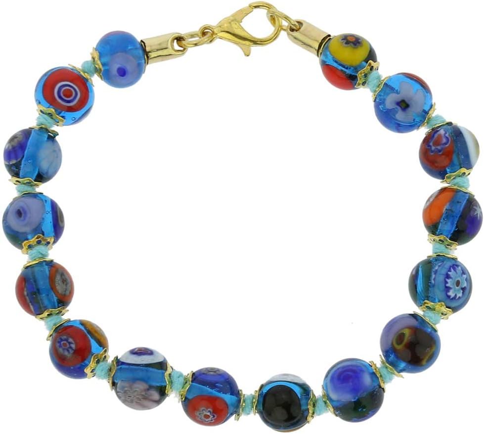 Glass Of Venice Murano Glass Mosaic Bracelet - Transparent Blue