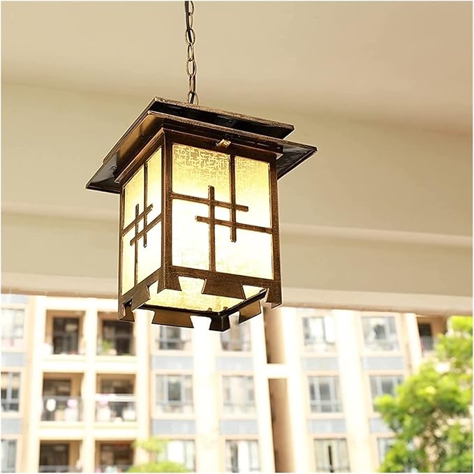 LRUII Chandelier Traditional Outdoor Ceiling Lights Antirust Aluminum Hanging Lamp Garden Balcony Courtyard Decoration Corridor Aisle Villa Lighting Pendant Lamp Comfortable Anniversary LRUII photo 3