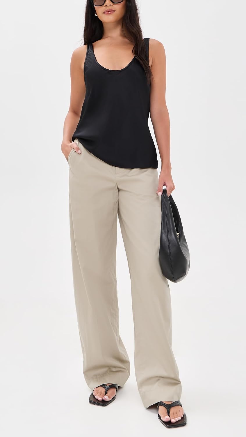 Vince Women's Elastic Back Cotton Trousers