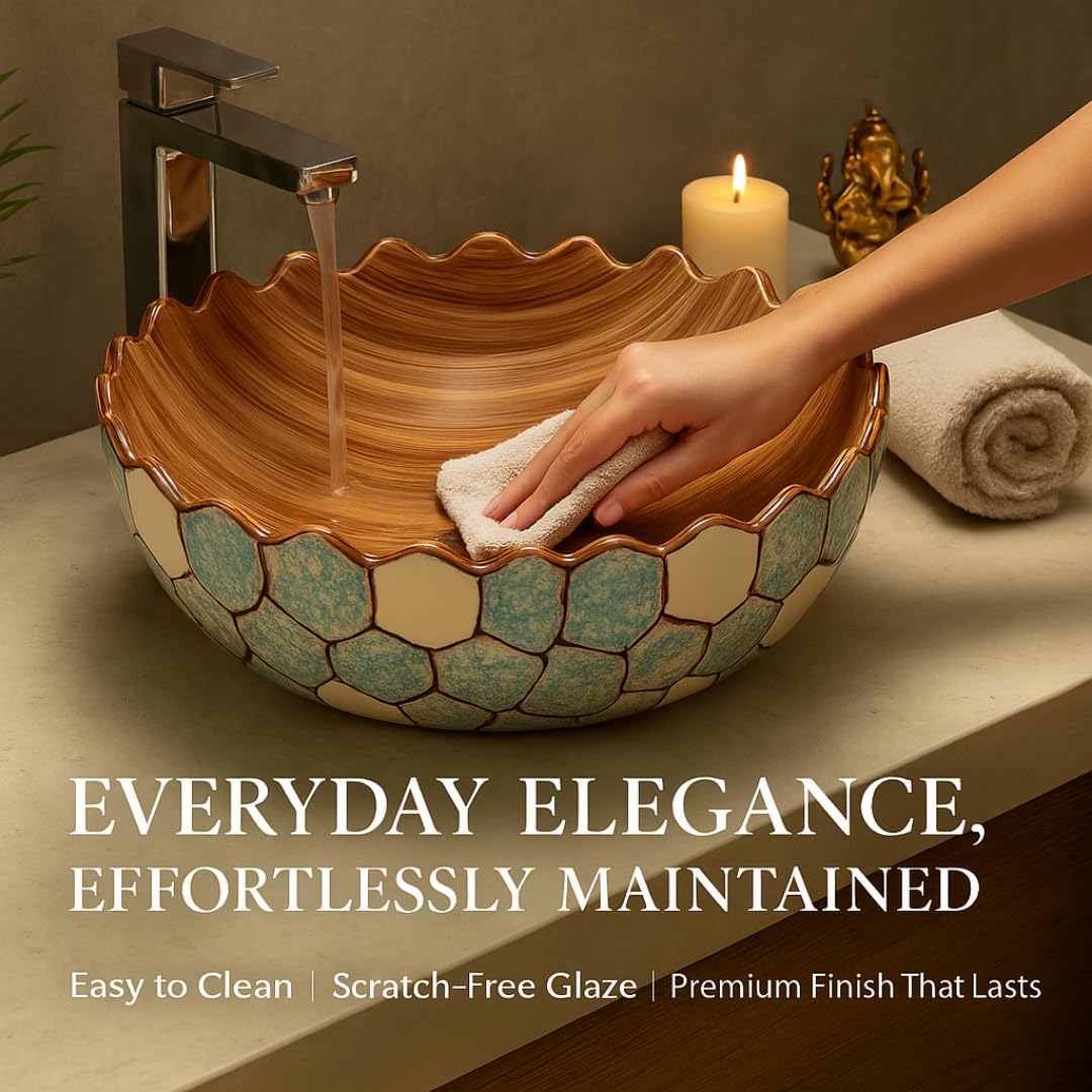 Matt Marble Wash Basin - Luxury Ceramic Sink -4