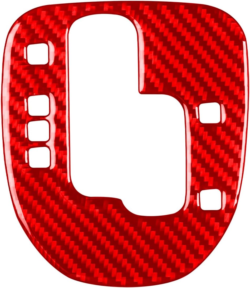 Red Soft Carbon Fiber Car Automatic Gear Shift Panel Cover Gear Shift Box Cover Sticker Interior Trim Compatible with Pontiac G8 2008 2009/Holden Commodore 2006 2007 2008 2009 2010 2011 2012