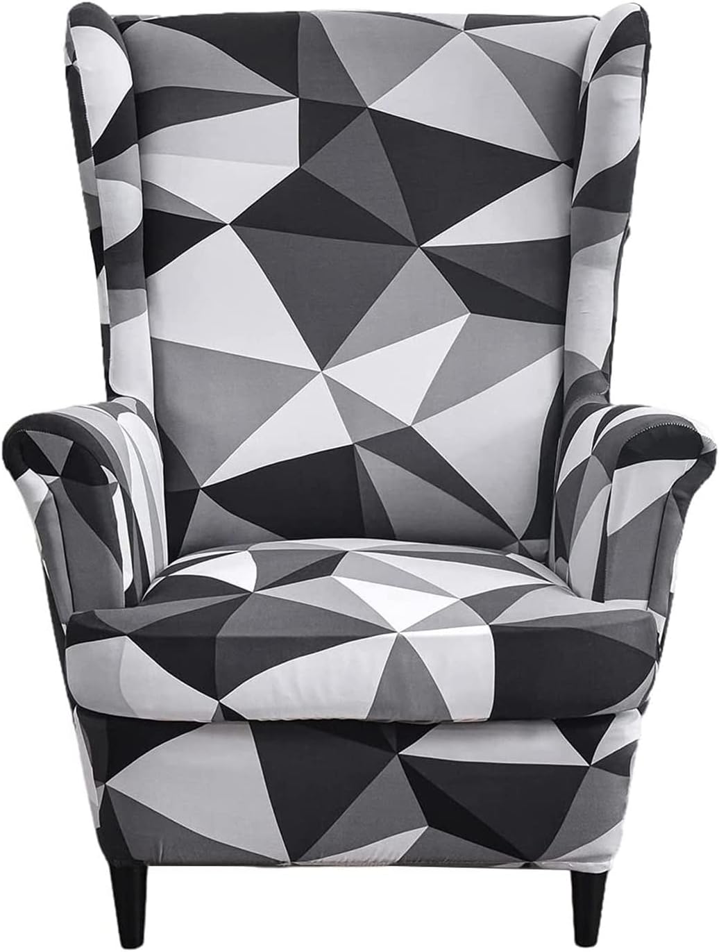 Konsilsa Wingback Chair Slipcover 2-Piece,Stretch Wingback Chair Sofa Slipcover Armchair Cover Printed Furniture Protector Wingback Chair Covers Wing Chair Covers Wing Chair Slipcover for Living Room
