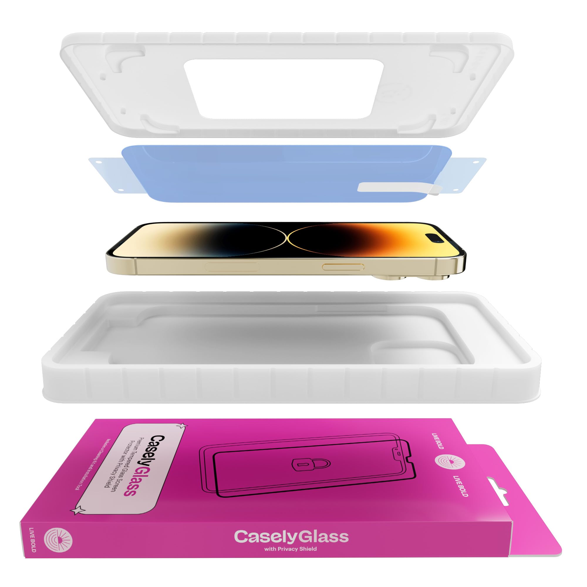 Casely Screen Protector for iPhone 14 Pro Max Premium Tempered Glass Screen Protector