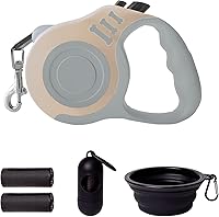 Vista 25 de Correa retráctil para perros pequeños y medianos, automática, telescópica, para mascotas, 10/16 pies, duradera y práctica, con recipiente plegable