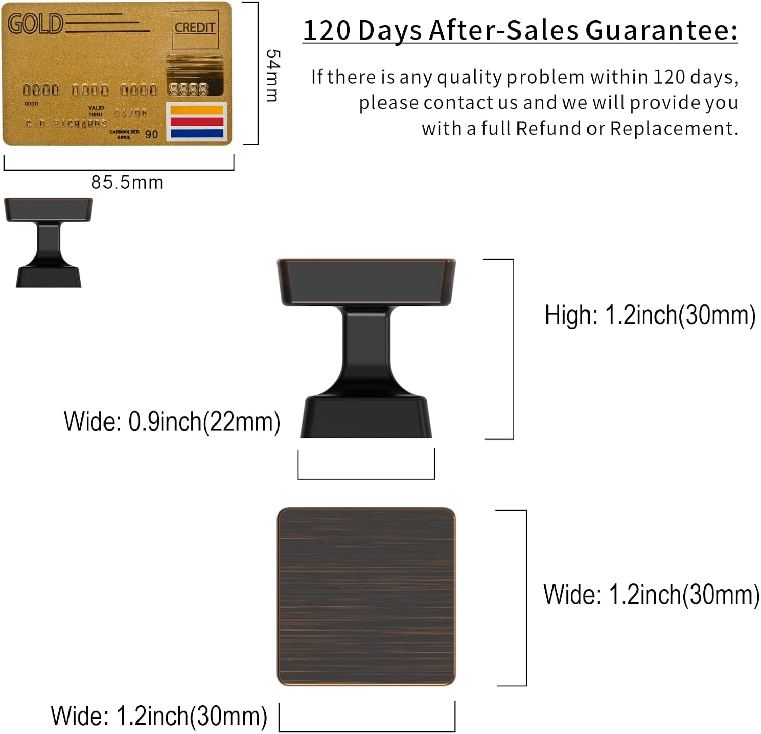 Amerdeco 10 Pack Oil Rubbed Bronze Cabinet Knobs 1.2 Inch(30mm) Single Hole Cabinet Handles Dresser Knobs Drawer Knobs and Pulls for Bathroom Cabinets ZH0008