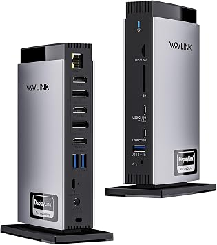 WAVLINK Docking Station 3 Monitors with Triple 4K@60Hz, Displaylink Dock for MacBook M1-M5 & Windows, DisplayLink-6950, 3 HDMI, 2 DP, 5 USB, Ethernet, Audio, SD/TF, 100W PD