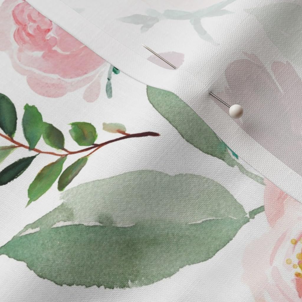 Spoonflower Fabric - Wild Heart Florals White Burgundy Pink Boho Flowers Nursery Autumn Printed on Petal Signature Cotton Fabric Fat Quarter - Sewing Quilting Apparel Crafts Decor