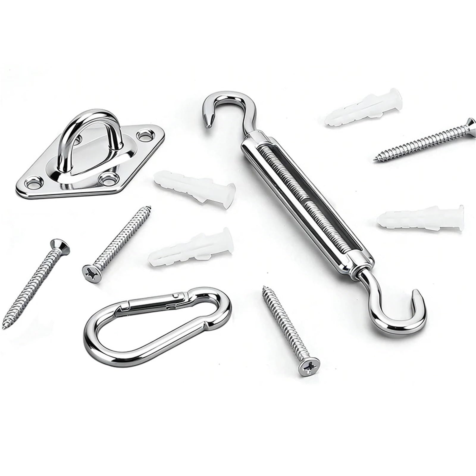 Sonnensegel Befestigung Set Edelstahl-Sonnenschutz-Segel-Installations-Befestigungsset Hochleistungs-Campingzelt-Hardware-Kit for Hausgarten-Sonnenschutz-Befestigungswerkzeuge(2Set)