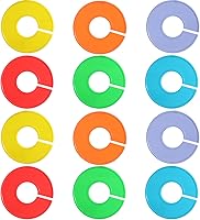 Aruicheng 12-Pack Closet Dividers for Hanging Clothes - Colorful Size Rings for Clothing Racks, Easy Organization