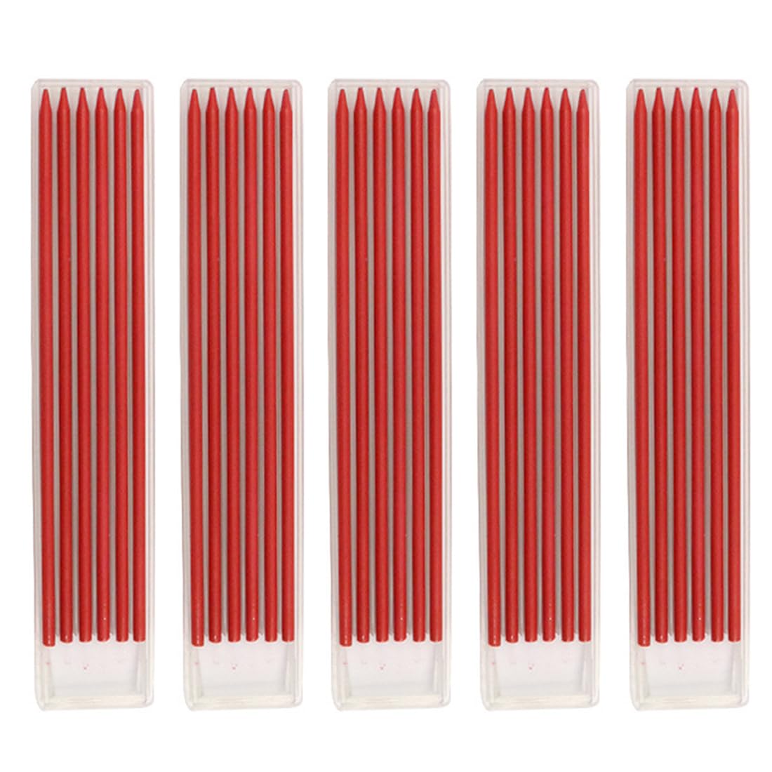 5 Cajas, 30 recambios de bolígrafos de carpintería para lápices ingeniería General, para carpinteros, Trabajadores Azulejos, decoradores, Longitud 4,72 pulgadas/12 cm, diámetro 2,8 mm, Rojo