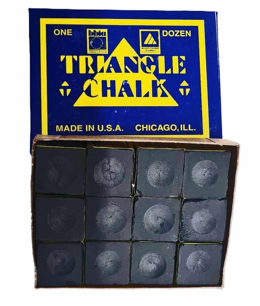 SGL BOX OF 12 PIECES OF BLACK TRIANGLE CHALK FOR POOL/SNOOKER**