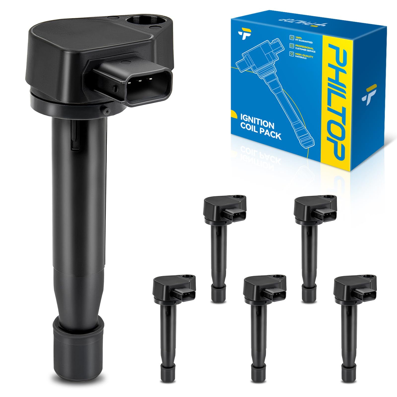PHILTOP UF242 Ignition Coil Pack Fit for 1999-2007 Honda Odyssey, Accord