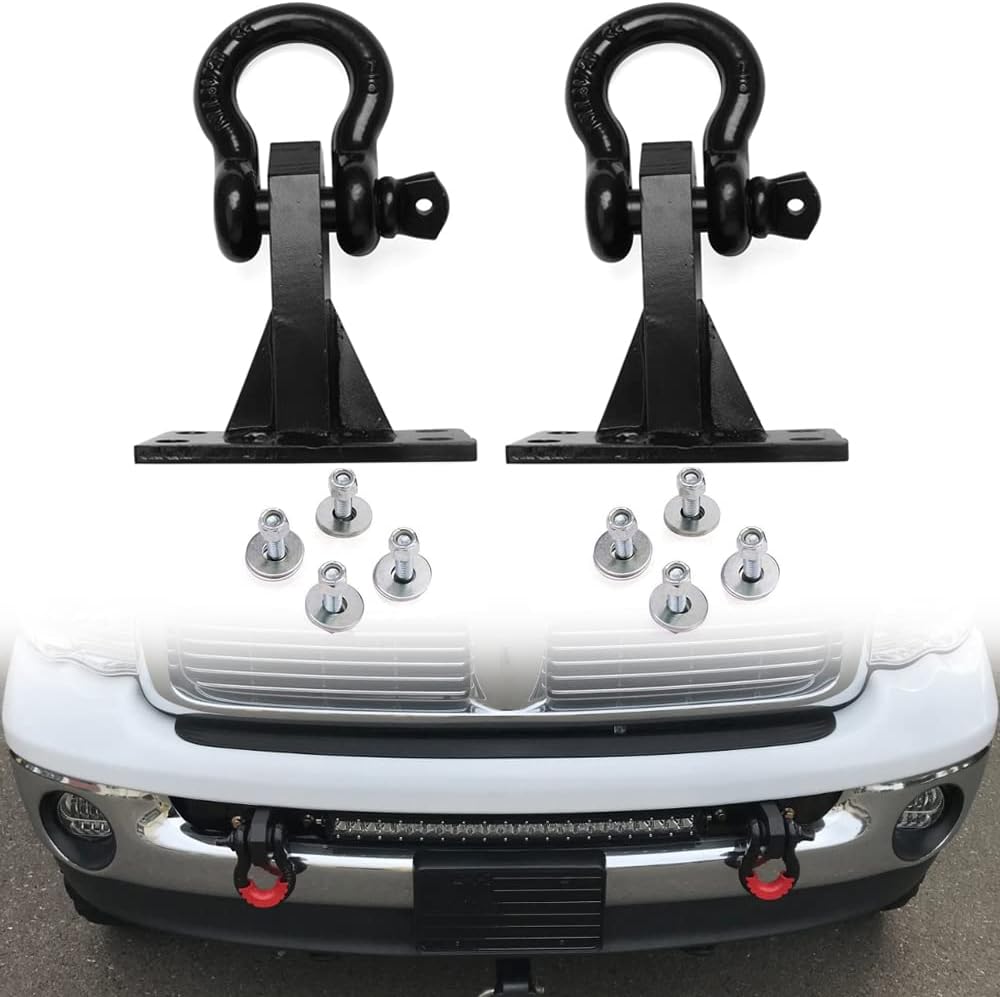 ELITEWILL Ram Front Tow Hooks Bumper Mount Fit for 2010-2019 Dodge Ram 2500/3500…