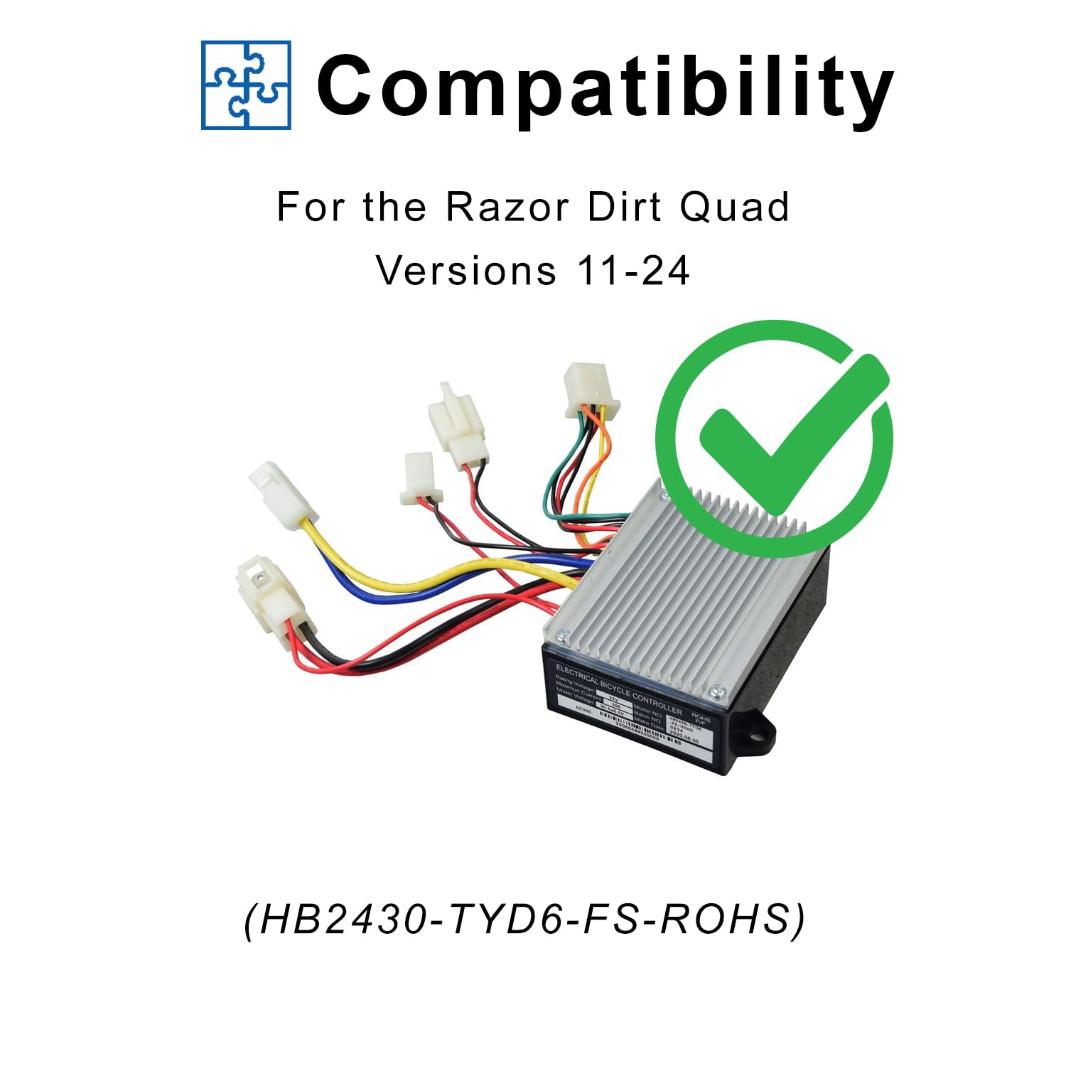 AlveyTech 24 Volt HB2430-TYD6-FS-ROHS Controller for the Razor Dirt Quad (Versions 11-24)