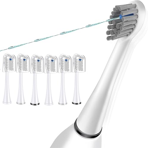 Repuesto de cabezal de cepillo de dientes con hilo dental, 6 unidades, compatible con Water-pik Sonic Fusion  2.0 SF-01, SF-02, SF03 y SF-04