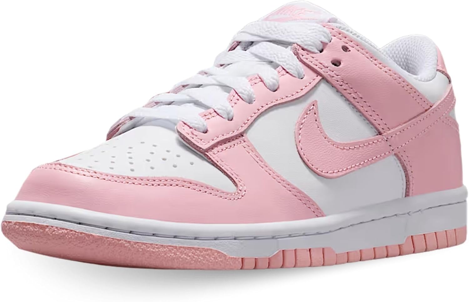 Nike Dunk Low Big Kids' Shoes (White/White/White/Medium Soft Pink)