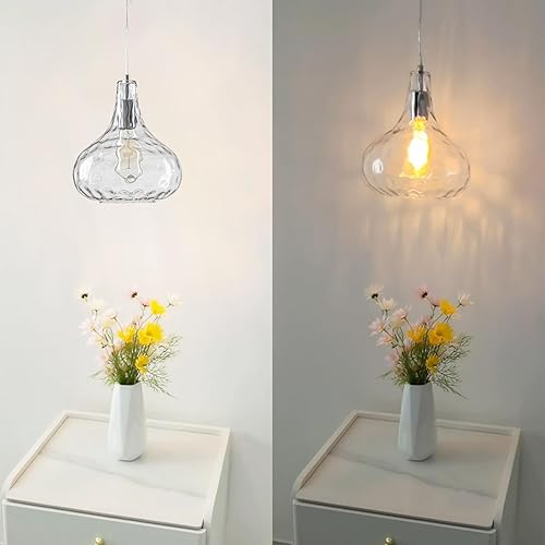 Miniatura 3 de Lámpara colgante de isla de cocina para interiores, 6.3 pulgadas, soplada a mano, moderna con forma de lágrima, lámpara colgante de techo para sala