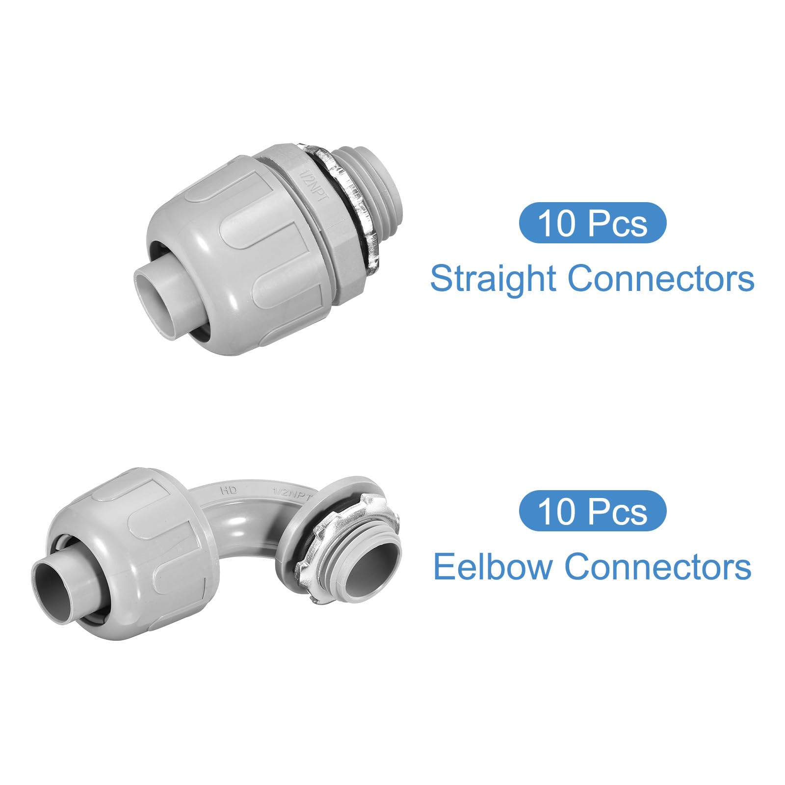 Raccordi Diritti PVC Per Condutture 16 Mm - Confezione Da 50 Pezzi, Bianchi, Per Tubi Elettrici E Idraulici - Foto 4