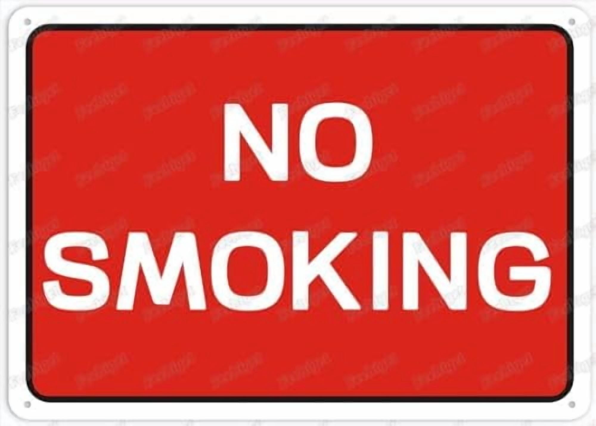 (2-Pack) Metal Tin Sign No Smoking Sign Restriction Alert Attention Caution Warning Notice 8"X12" Sign Plate
