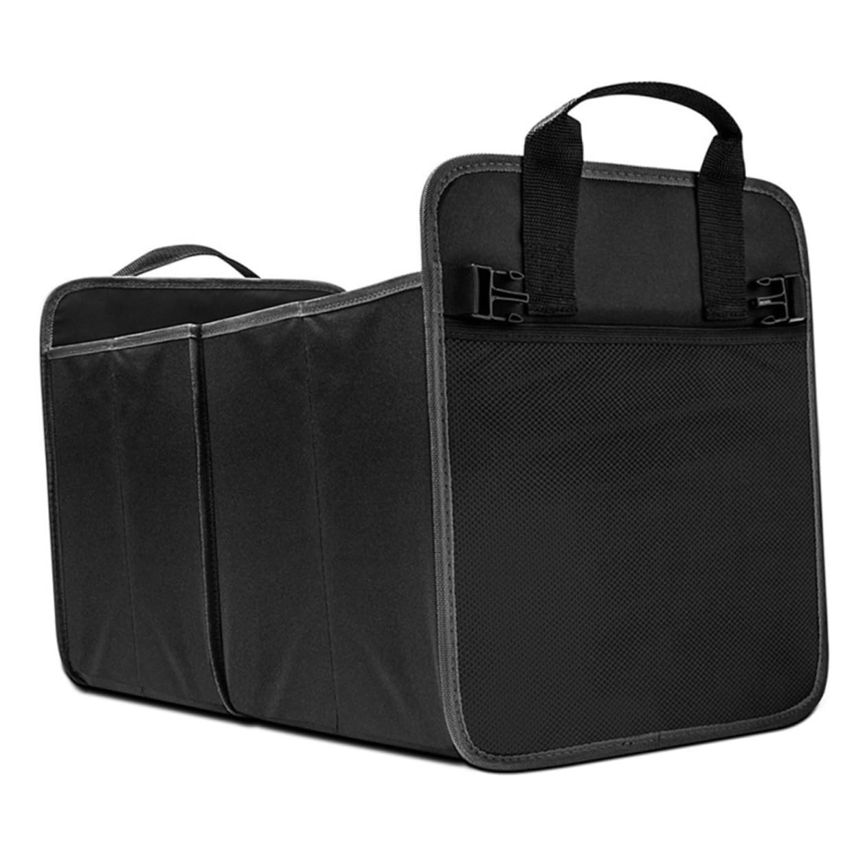 Organisateur de coffre de voiture noir pliable en tissu Oxford avec 2 grands compartiments