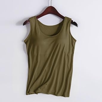 Nantdog Tank Tops with Built in Bras for Women Sports Cute Cami Workout Plus Size Camisoles Spaghetti Strap Under Clothes