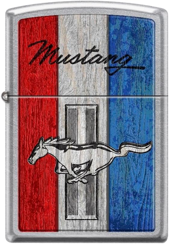 Zippo Lighter - Personalized Customize Message Engrave on Backside for Ford Design Zippo Lighter (Ford Mustang Ponny Z5552)