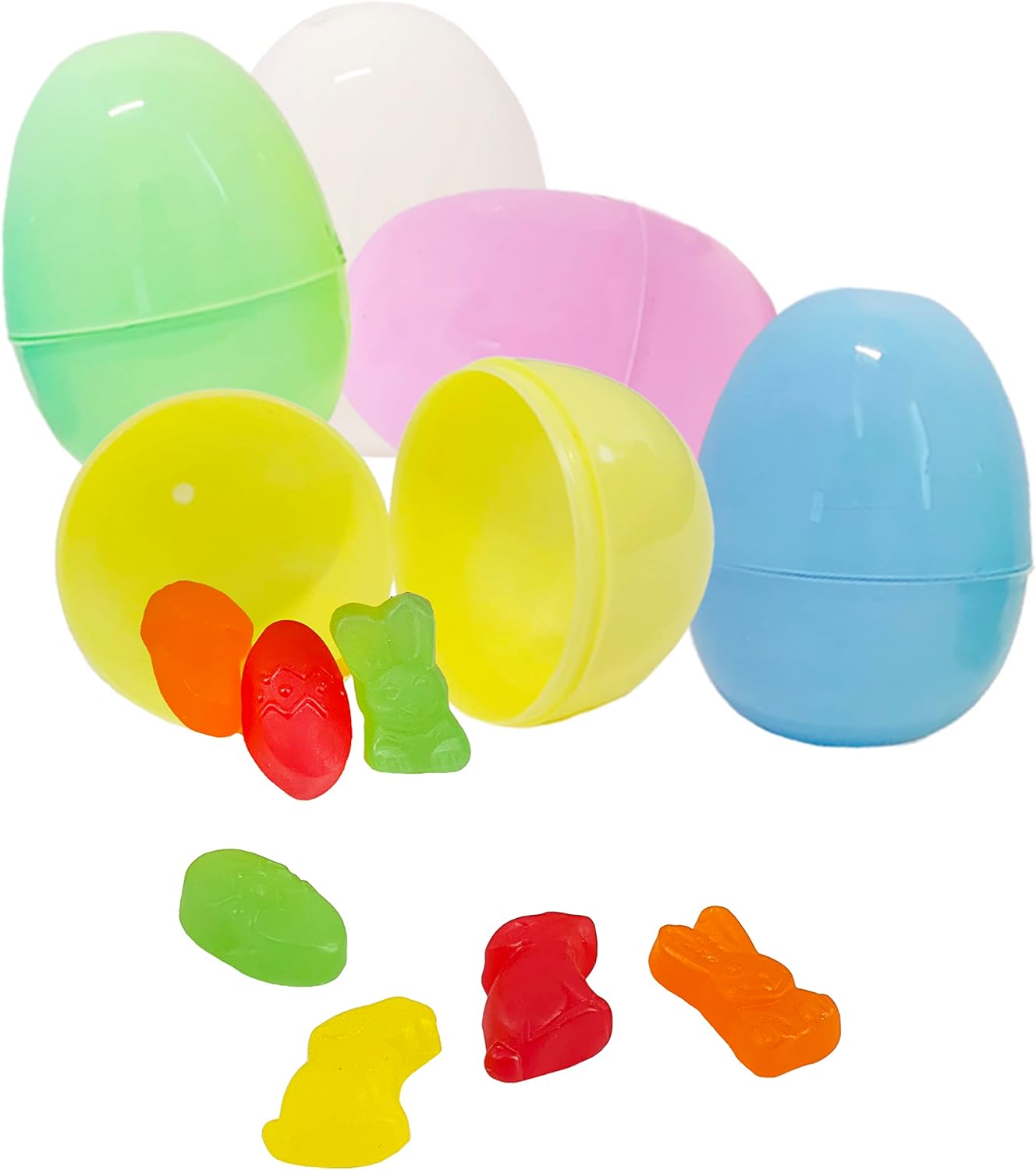 The Dreidel Company Fillable Easter Eggs 200-Pack, Pastel Colorful Bright Plastic Easter Eggs with Hinge, Perfect for Easter Egg Hunt, Surprise Egg, Easter Hunt, 2.25" Fillable Eggs